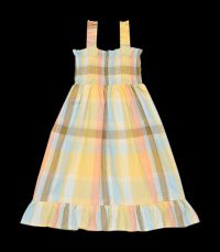 The New Society - Robe midi évasée en coton mélangé à carreaux - Taille 8A - Multicolore