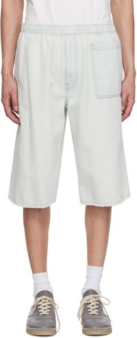 MM6 Maison Margiela Short bleu en denim à cordon coulissant