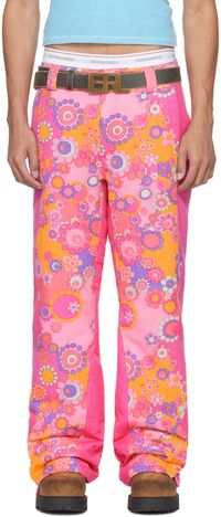 ERL Pink Floral Down Trousers