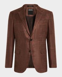 Men's Melange Tonal Plaid Sport Coat