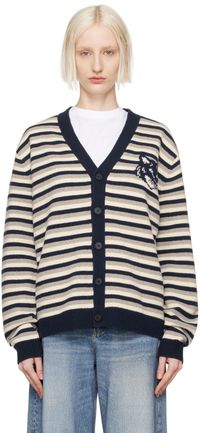 Maison Kitsuné Navy & White Fox Head Comfort Cardigan