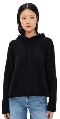 Jenni Kayne Cashmere Fisherman Hoodie Black M