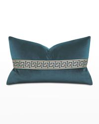 Uma Greek Key Border Lumbar Pillow, Pacific