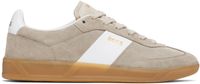 BOSS Beige Suede Lace-Up Sneakers