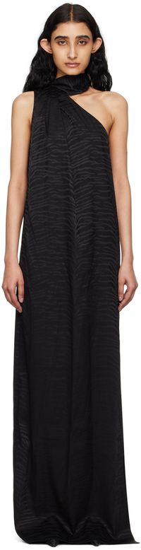Stella McCartney Black Tiger Print Maxi Dress