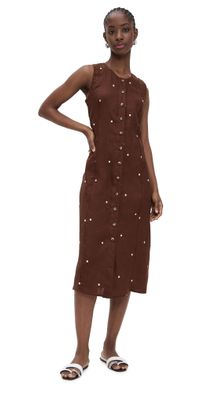 Little Lies Polka Dot Embroidered Dress Chocolate M