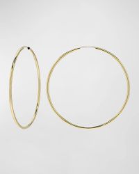 14K Gold Large Thread Hoop Earrings
