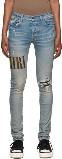 AMIRI Blue Core Applique Jeans