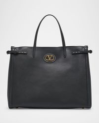 Men's Antibes Large Leather VLogo Tote Bag