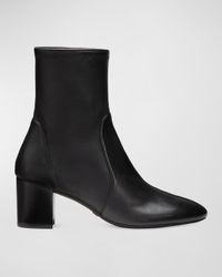 Yuliana Stretch Leather Ankle Booties