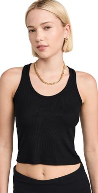 Splits59 Ashby Rib Crop Top Black XS