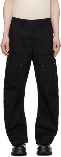 JiyongKim Black Alpha Industries Edition Curved Multi Pocket Cargo Pants