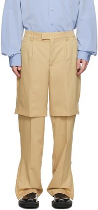 VTMNTS Tan Layered Trousers