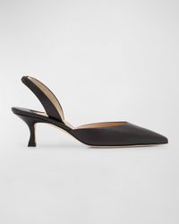 Carolyne Leather Low-Heel Slingback Pump