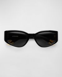 Les Lunettes Gala Acetate Oval Sunglasses