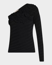Capucine Crochet Flower One-Shoulder Sweater