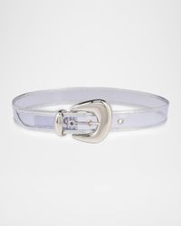 Bubble Belt in Clear PVC and Laminated Leather
