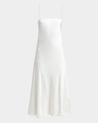 Double Silk Satin Spaghetti-Strap Maxi Dress
