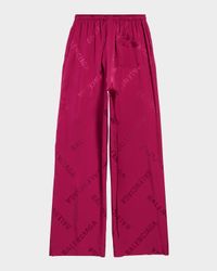 Logo Jacquard Wide-Leg Pajama Pants