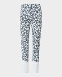 Scribble Daisy Print Skinny-Leg Ankle Jeans