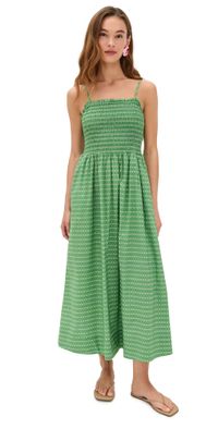 Birds of Paradis Carmen Dress Green Medallion L