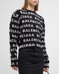 Cropped Horizontal Logo Wool Sweater