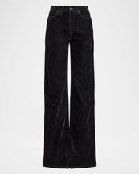 Mae Flocked Denim Wide-Leg Jeans