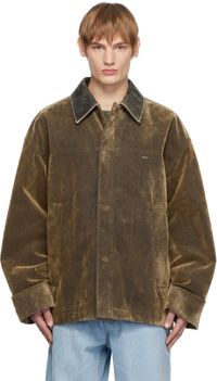 WOOYOUNGMI Tan Leather Collar Jacket