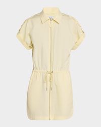 Meg Short-Sleeve Zip-Front Shirtdress