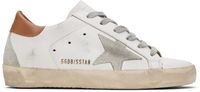 Golden Goose White & Brown Super-Star Sneakers