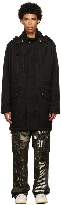 AMIRI Black Quilted Fishtail Parka
