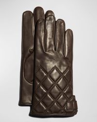 Men's Quilted Napa Snap Gloves with Cashmere Lining
