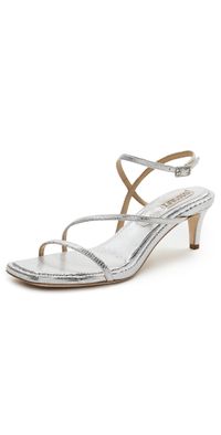 Badgley Mischka Gracelyn Heels Silver Lizard 6.5