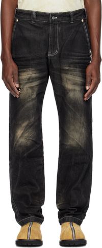 Thug Club Jean noir à effet délavé édition Dickies