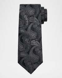Men's Paisley Silk and Cotton Tie