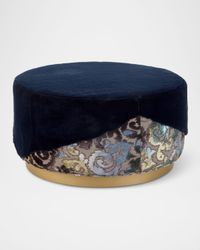 Misha Faux-Fur Round Ottoman