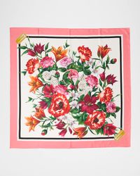 Floral Foulard Silk Scarf