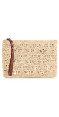 rabanne Raffia Pouch Gold One Size