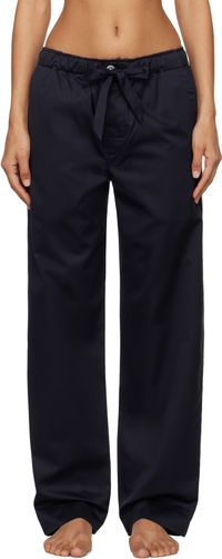 Tekla Navy Sateen Pyjama Pants