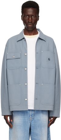 Carhartt Work In Progress Blue Michigan Faux-Leather Jacket