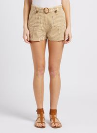 Emile Et Ida - Short droit rayé en coton - Taille L - Beige