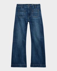 Girl's Sailor Wide-Leg Denim Jeans, Size 7-16