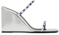 Giuseppe Zanotti Silver Shangay Heeled Sandals