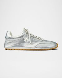 Field Metallic Leather Low-Top Sneakers