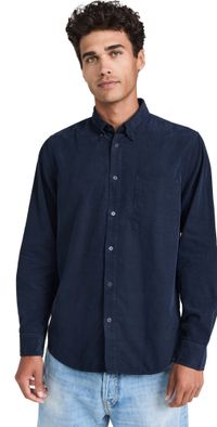 NN07 Arne Soft Corduroy Shirt Navy Blue M