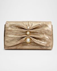 Molton Ruched Metallic Leather Crossbody Bag