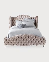 Tamara Queen Tufted Wingback Bed