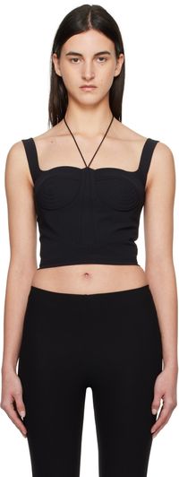 Nensi Dojaka Black Quilted Cups Bustier Top