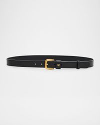 VLogo Signature Embellished Leather Belt, 25mm