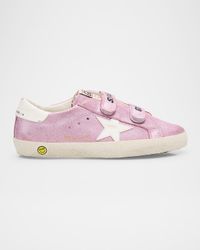 Girl's Old School Glitter Dual-Grip Sneakers, Toddlers/Kids